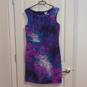 Worthington Purple and Blue Watercolor Dress